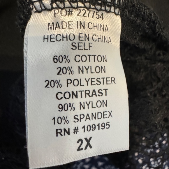 JULIA BY LOVE J Black Lace Cropped Stretchy Crop Tank Top NWT / Plus 2X - Picture 7 of 9